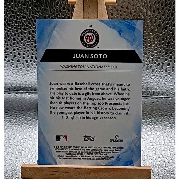 2021 Topps Chrome BEN BALLER Juan Soto Icy Insert Baseball Card # 1-4 - Picture 6 of 7